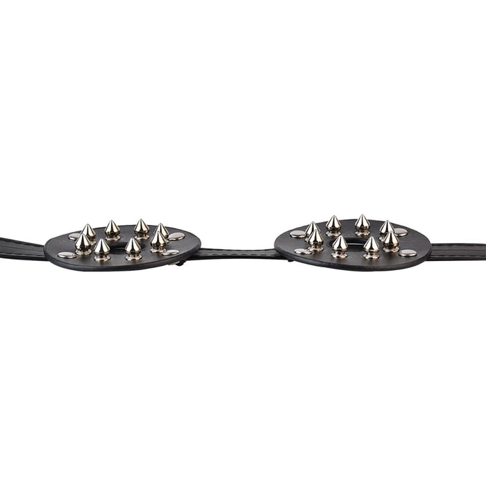 Kiotos - PU-lederen borstenharnasje met open tepels en scherpe spikes-Erotiekvoordeel.nl