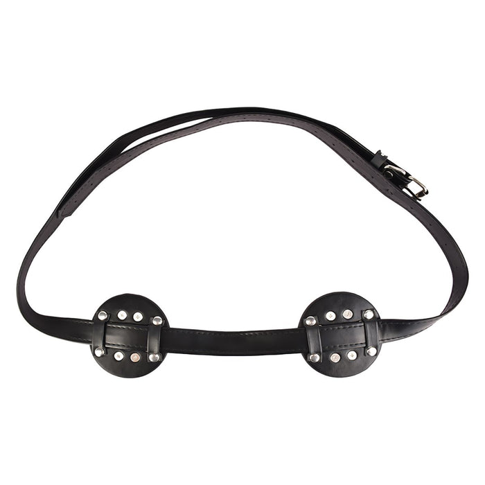 Kiotos - PU-lederen borstenharnasje met open tepels en ronde noppen-Erotiekvoordeel.nl