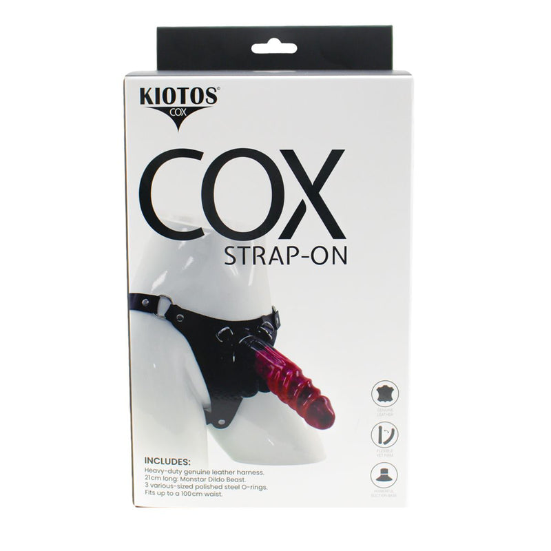 Kiotos COX - Strap-On Set with Monstar Dildo Nr. 74 - Zwart/Rood-Erotiekvoordeel.nl
