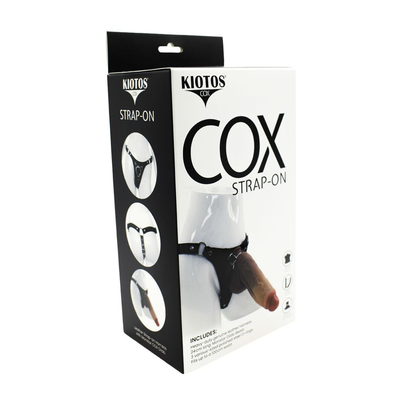 Kiotos COX - Strap-On Set with Monstar Dildo Nr. 28 - Zwart/Beige-Erotiekvoordeel.nl