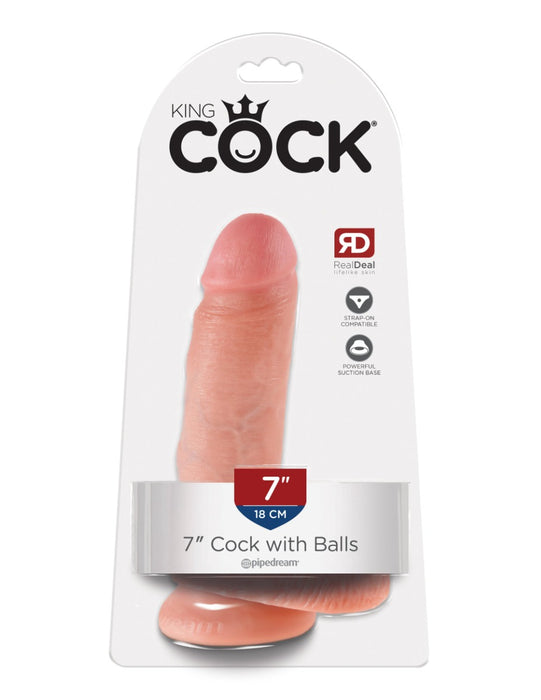 Pipedream - King Cock - Dildo met Balzak - 18 cm - Lichte Huidskleur-Erotiekvoordeel.nl