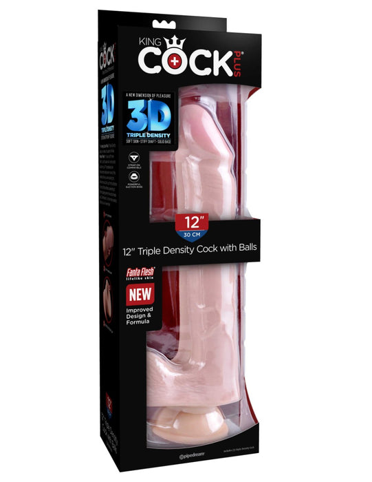 Pipedream - King Cock - Triple Density Dildo met Balzak - 30,5 cm-Erotiekvoordeel.nl