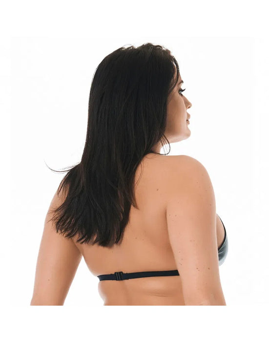 Rimba Bondage Play - Leren BH Top met Clipsluiting Achter - Zwart-Erotiekvoordeel.nl