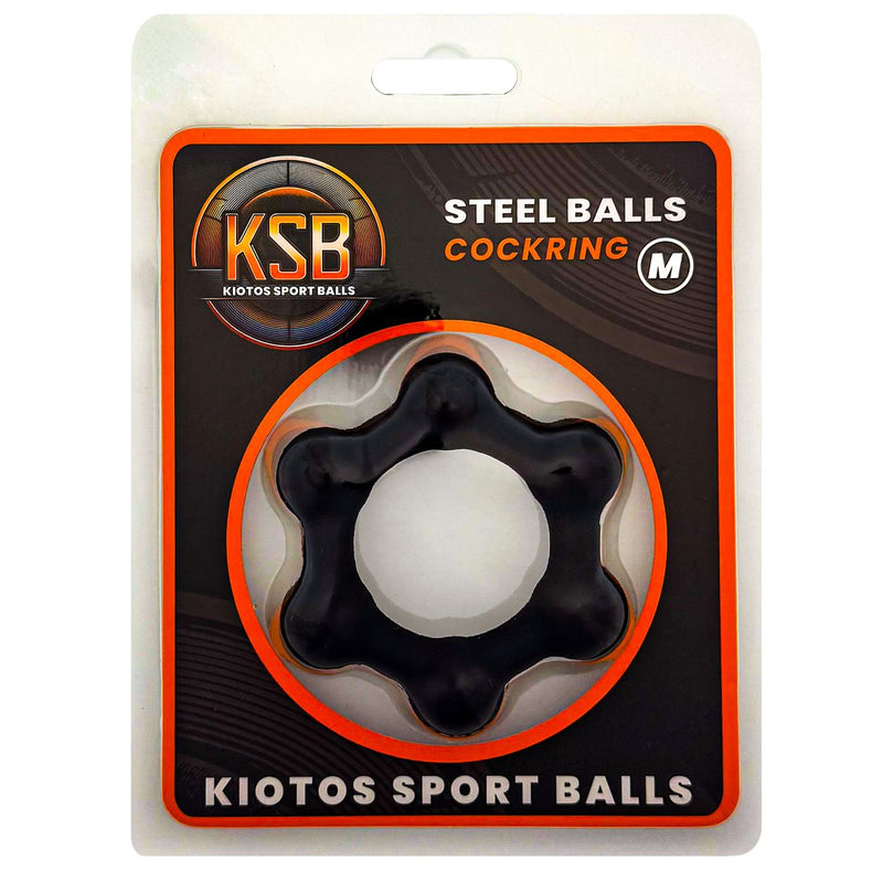 Kiotos - Siliconen Cockring met 6 Stalen Balletjes-Erotiekvoordeel.nl