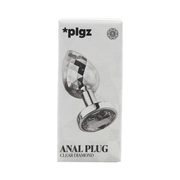 PLGZ - Diamond Facets Anaal Plug - Zilver met Transparante Siersteen-Erotiekvoordeel.nl