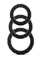Shots Toys - Silicone Love Wheel - 3 Anelli per Pene - Nero-Erotiekvoordeel.nl