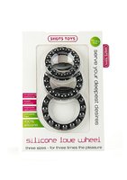 Shots Toys - Silicone Love Wheel - 3 Cockringe - Schwarz-Erotiekvoordeel.nl
