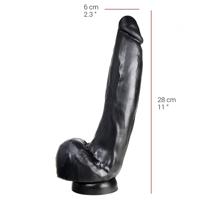 515 line - Dildo - 28 x 6 cm - Met Zuignap - Zwart-Erotiekvoordeel.nl