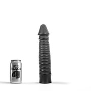 All Black - Consolador anal con estrías - 26 x 5 cm - Negro-Erotiekvoordeel.nl