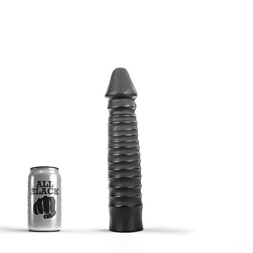 All Black - Consolador anal con estrías - 26 x 5 cm - Negro-Erotiekvoordeel.nl