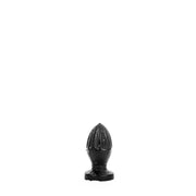 All Black - Buttplug Met Groeven - 12 x 5 cm - Zwart-Erotiekvoordeel.nl