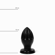All Black - Buttplug Met Groeven - 12 x 5 cm - Zwart-Erotiekvoordeel.nl