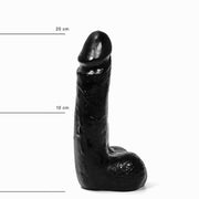 All Black - Dildo con scroto - 20 x 4,5 cm - Nero-Erotiekvoordeel.nl