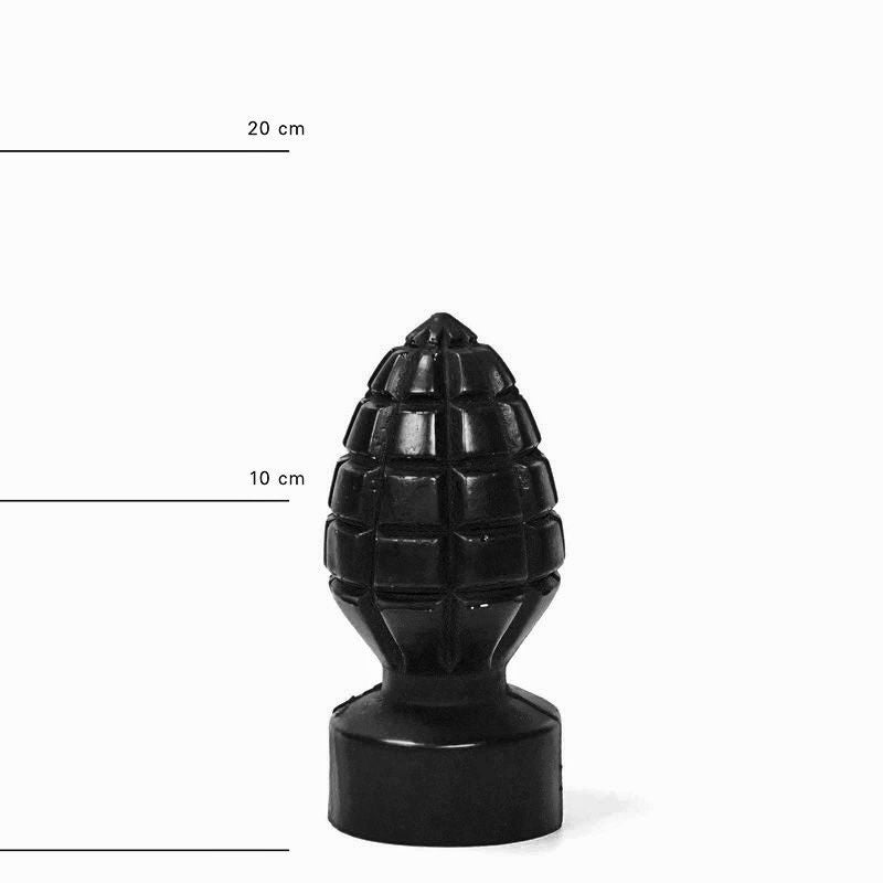 All Black - Plug anal de granate - 15 x 6 cm - Negro-Erotiekvoordeel.nl