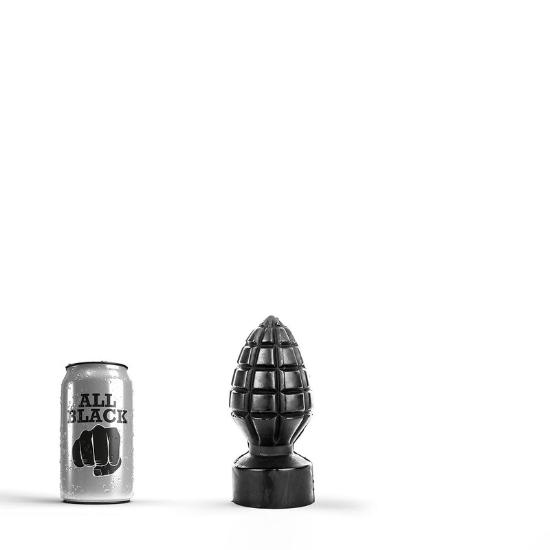 All Black - Plug anal de granate - 15 x 6 cm - Negro-Erotiekvoordeel.nl