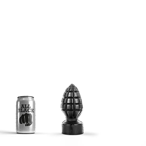 All Black - Plug anal de granate - 15 x 6 cm - Negro-Erotiekvoordeel.nl