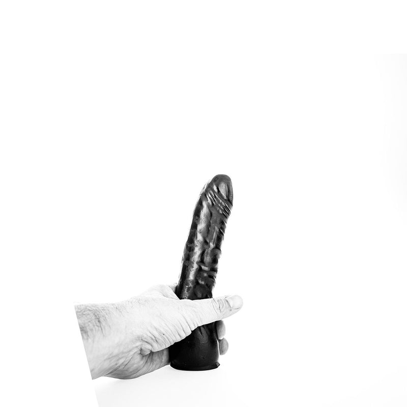 All Black - Consolador ligeramente curvado - 20 x 4,5 cm - Negro-Erotiekvoordeel.nl