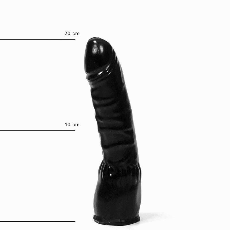 All Black - Consolador ligeramente curvado - 20 x 4,5 cm - Negro-Erotiekvoordeel.nl