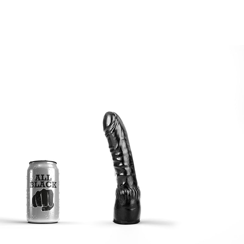 All Black - Consolador ligeramente curvado - 20 x 4,5 cm - Negro-Erotiekvoordeel.nl