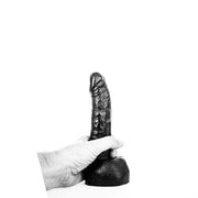 All Black - Dildo Met Scrotum - 22 x 4,5 cm - Zwart-Erotiekvoordeel.nl