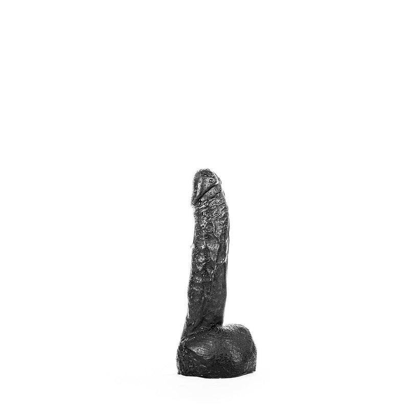 All Black - Dildo Met Scrotum - 22 x 4,5 cm - Zwart-Erotiekvoordeel.nl