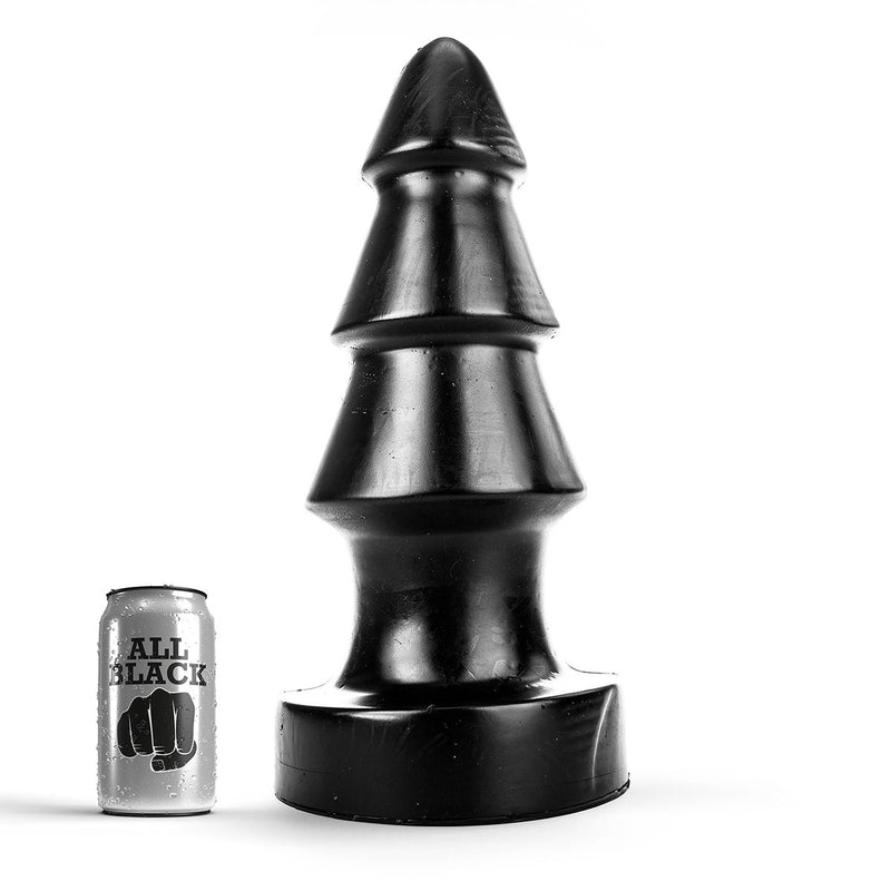 All Black - XXL Buttplug Met Ribbels - 40 cm - Zwart-Erotiekvoordeel.nl