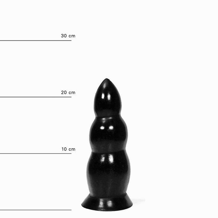 All Black - Zwarte dildo Met ribbels - 23 cm-Erotiekvoordeel.nl
