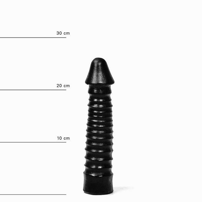 All Black - Zwarte grote dildo Met geribbelde schacht 26 x 5 cm-Erotiekvoordeel.nl