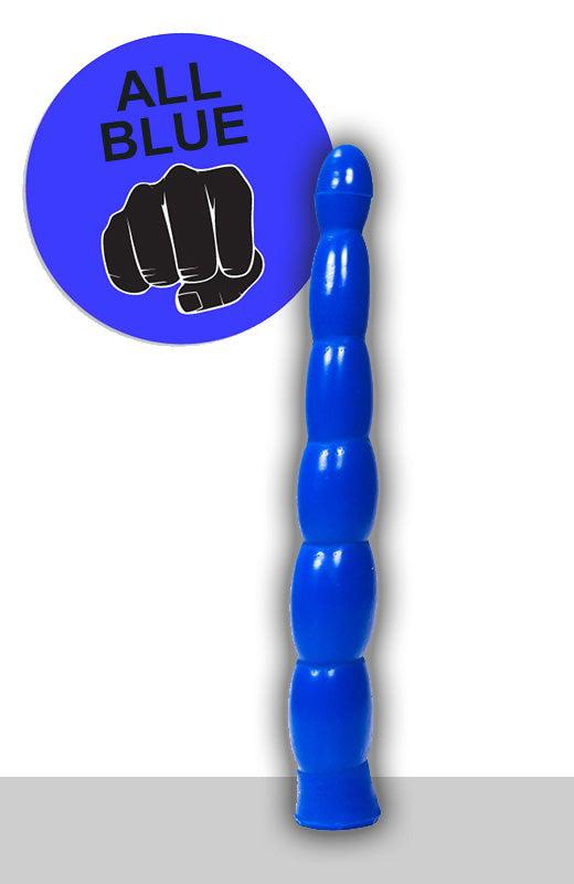 All Blue – Geribbelde Anale Dildo – 32 cm – Blauw-Erotiekvoordeel.nl