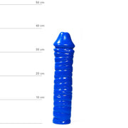 All Blue - Geribbelde Dildo - 38 x 8,5 cm - Blauw-Erotiekvoordeel.nl