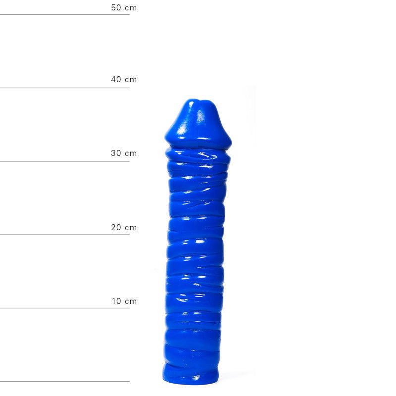 All Blue - Geribbelde Dildo - 38 x 8,5 cm - Blauw-Erotiekvoordeel.nl