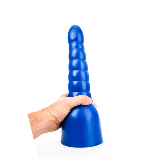 All Blue - Geribbelde Anaal Dildo 34 x 11 cm - Blauw-Erotiekvoordeel.nl