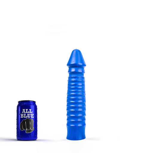 All Blue - Geribbelde Dildo 26 x 5 cm - Blauw-Erotiekvoordeel.nl