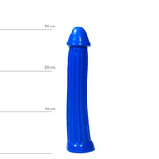 All Blue - XXL Dildo Met Ribbels - 31 x 5.5 cm - Blauw-Erotiekvoordeel.nl