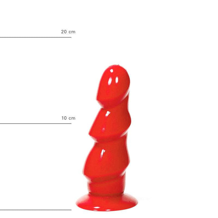 All Red - Anaal Dildo Met 3 dikke Ribbels 17 x 5 cm - Rood-Erotiekvoordeel.nl