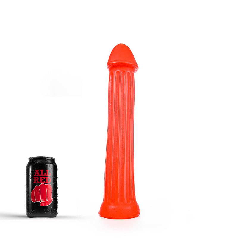 All Red - XXL Dildo Met Ribbels - 31 x 5,5 cm - Rood-Erotiekvoordeel.nl