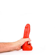 All Red - Dildo Met Balzak - 22 x 5 cm - Rood-Erotiekvoordeel.nl