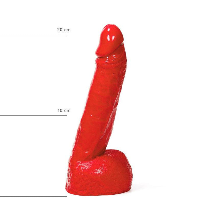 All Red - Dildo Met Balzak 22 x 5 cm - Rood-Erotiekvoordeel.nl