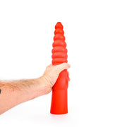 All Red - Gerippter Anal-Dildo - 33 cm - Rot-Erotiekvoordeel.nl