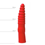 All Red - Gerippter Anal-Dildo - 33 cm - Rot-Erotiekvoordeel.nl