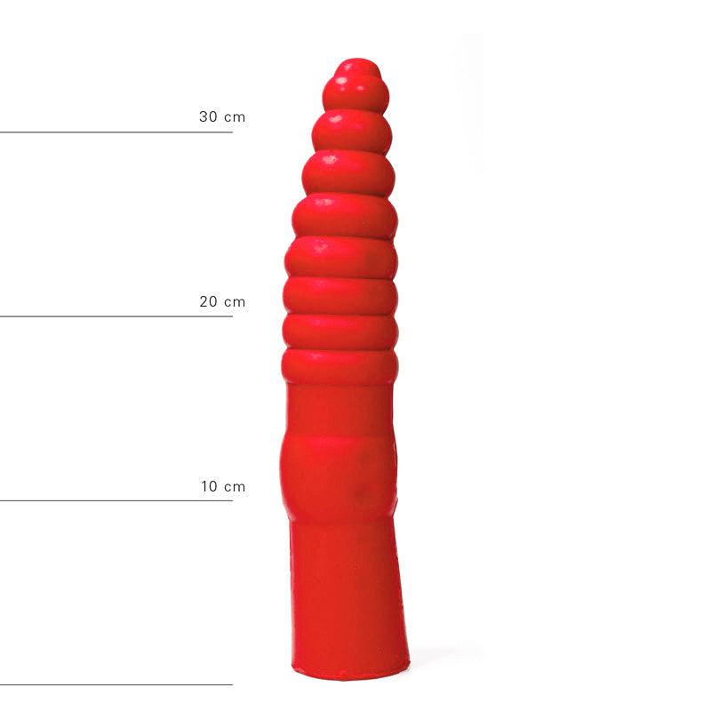 All Red - Gerippter Anal-Dildo - 33 cm - Rot-Erotiekvoordeel.nl