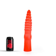 All Red - Gerippter Anal-Dildo - 33 cm - Rot-Erotiekvoordeel.nl