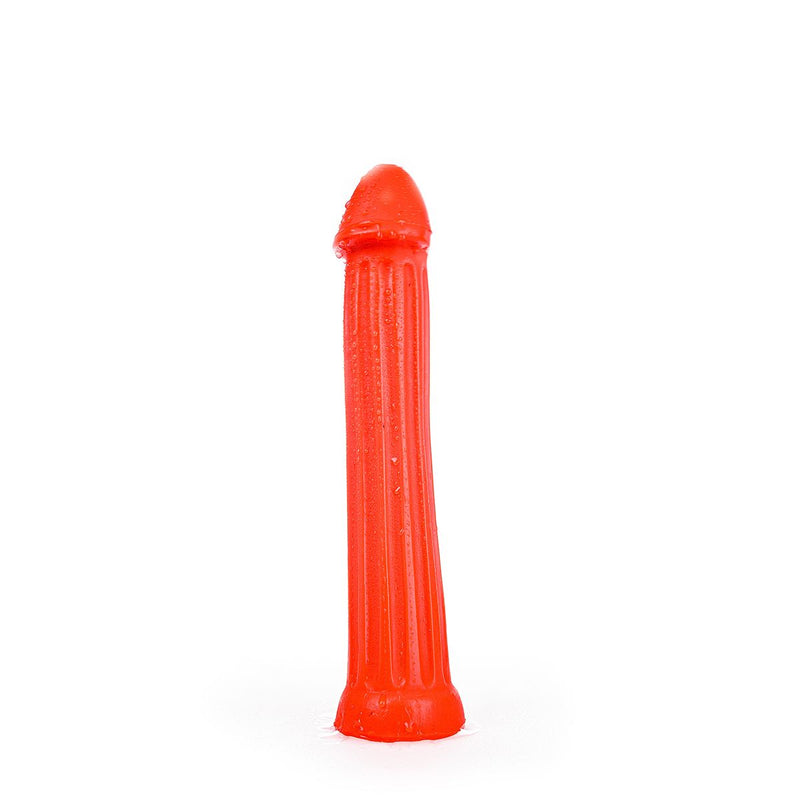 All Red - XXL dildo z żebrowaniem - 31 x 5,5 cm - Rood-Erotiekvoordeel.nl