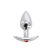 Kiotos - Aluminium buttplug Met Handvat En Sierkristal - Rood-Erotiekvoordeel.nl