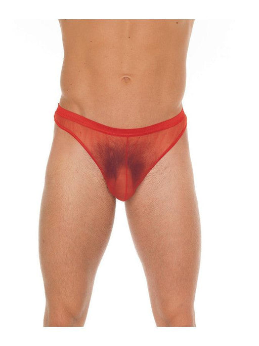 Amorable - Tanga roja transparente para hombre - Tanga roja para hombre - Poliamida - Talla única - Erotiekvoordeel.nl
