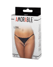 Amorable - Perizoma erotico - Pizzo nero con filo di perle sul cavallo - Taglia unica - Erotiekvoordeel.nl