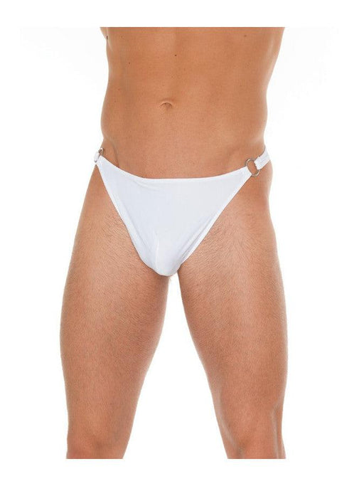 Amorable - Tanga erótica para hombre - Blanca - Talla única - Con dos hebillas - Erotiekvoordeel.nl