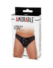 Amorable - Erotischer Lackleder-Herrenstring - Schwarz - Einheitsgröße - Erotiekvoordeel.nl