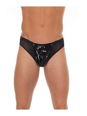 Amorable - Erotischer Lackleder-Herrenstring - Schwarz - Einheitsgröße - Erotiekvoordeel.nl