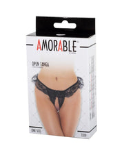 Amorable - Erotyczne Stringi - Burleskowe Anga Z Otwartym Krokiem - Czarne - Jeden Rozmiar - Erotiekvoordeel.nl